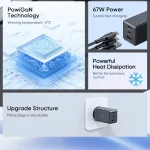 شارژر دیواری سوپر فست شارژ تایپ سی و یو اس بی 67 وات مک دودو CH-154 - تصویر 8