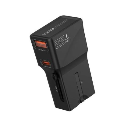 آداپتور ۲۵ وات دو پورت USB-C و USB-A مسافرتی VIDVIE مدل TA4405