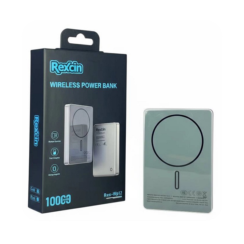 rexcin-wireless-power-bank-10000mah-rex-wp12-4 پاوربانک مگنتی 10000 میلی آمپر رکسین مدل Rex-Wp12